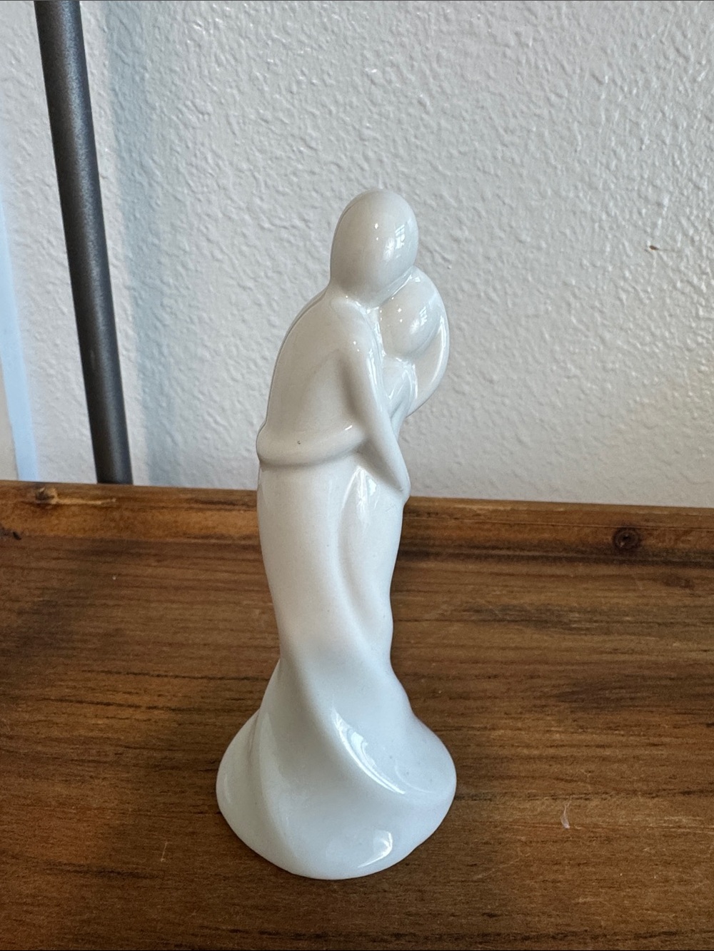 Ceramic Embrace Sculpture - White Home Art